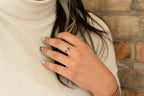 Medusa Lapis Adjustable Sterling Silver Ring by Fair Anita