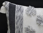 Melange Striped Throw Pillow with Large Poms and Tassels 14"x24" Home Furnishings La Vie Bien Melange Striped Throw Pillow with Large Poms and Tassels 14"x24"