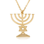 Menorah With Star of David Necklace La Vie Bien Menorah With Star of David Necklace