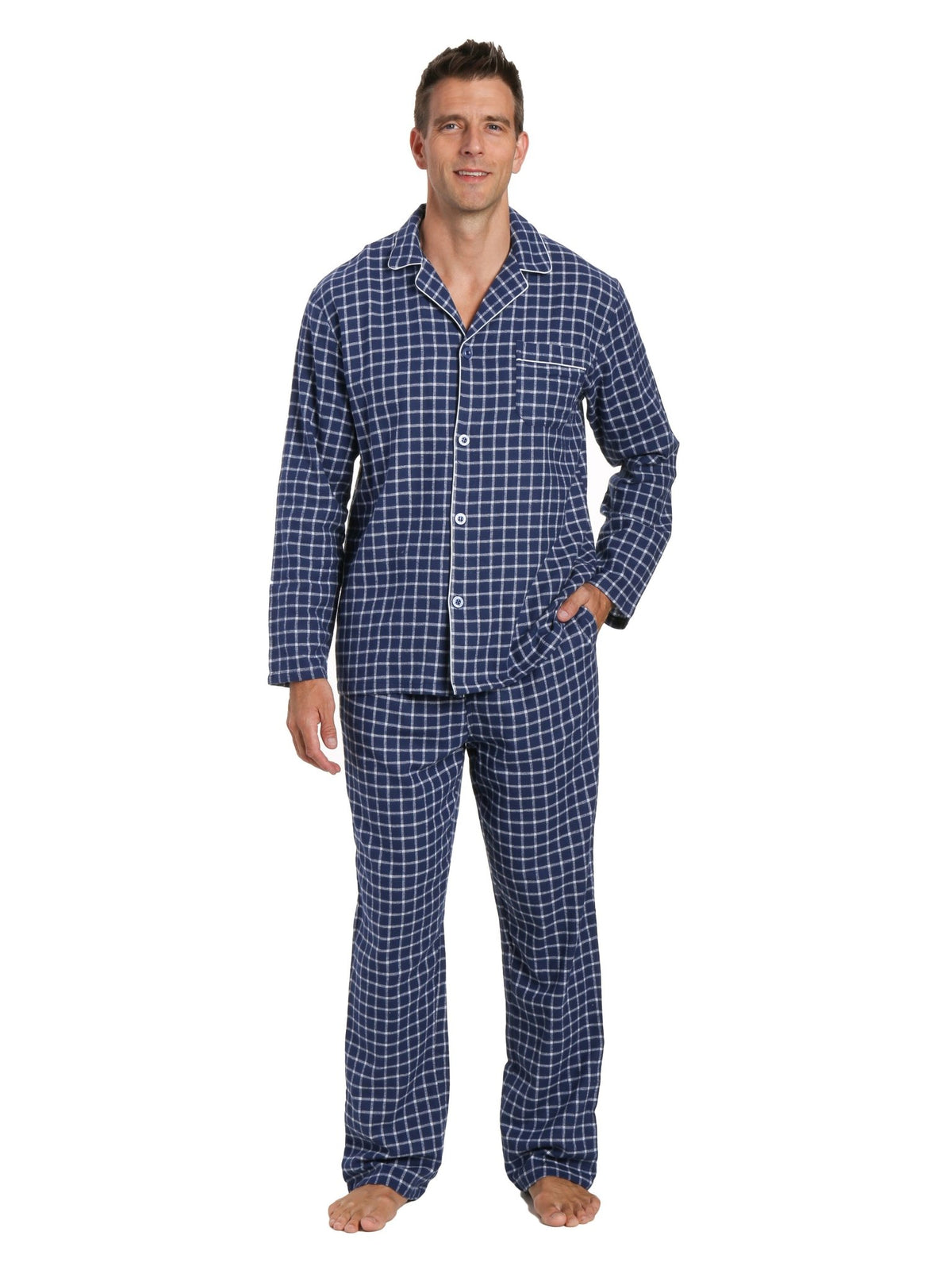 Men's 100% Cotton Flannel Pajama Set pajama-sets La Vie Bien Men's 100% Cotton Flannel Pajama Set