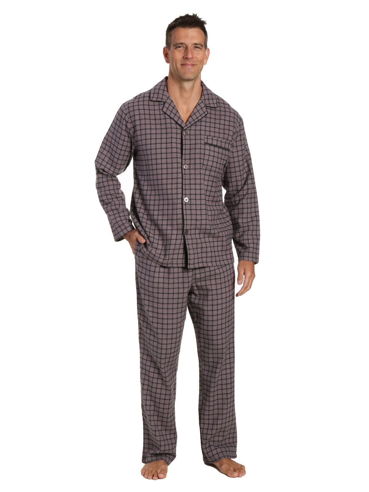 Men's 100% Cotton Flannel Pajama Set pajama-sets La Vie Bien Men's 100% Cotton Flannel Pajama Set