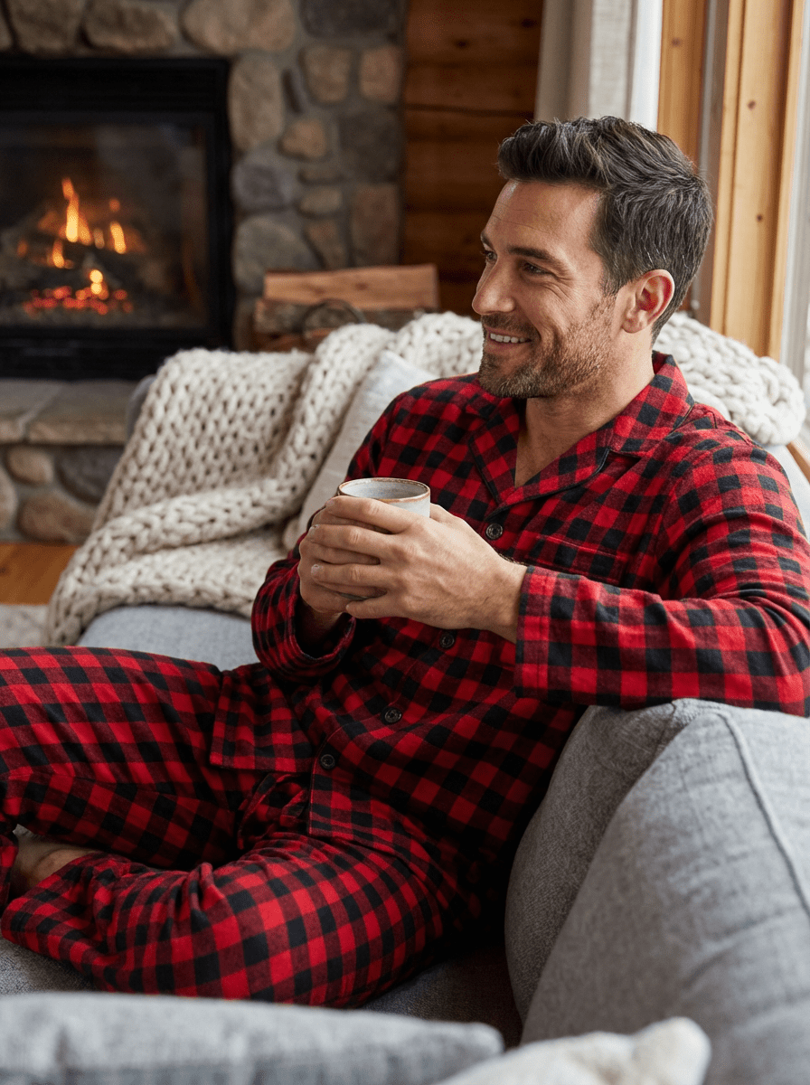 Men's 100% Cotton Flannel Pajama Set pajama-sets La Vie Bien Men's 100% Cotton Flannel Pajama Set