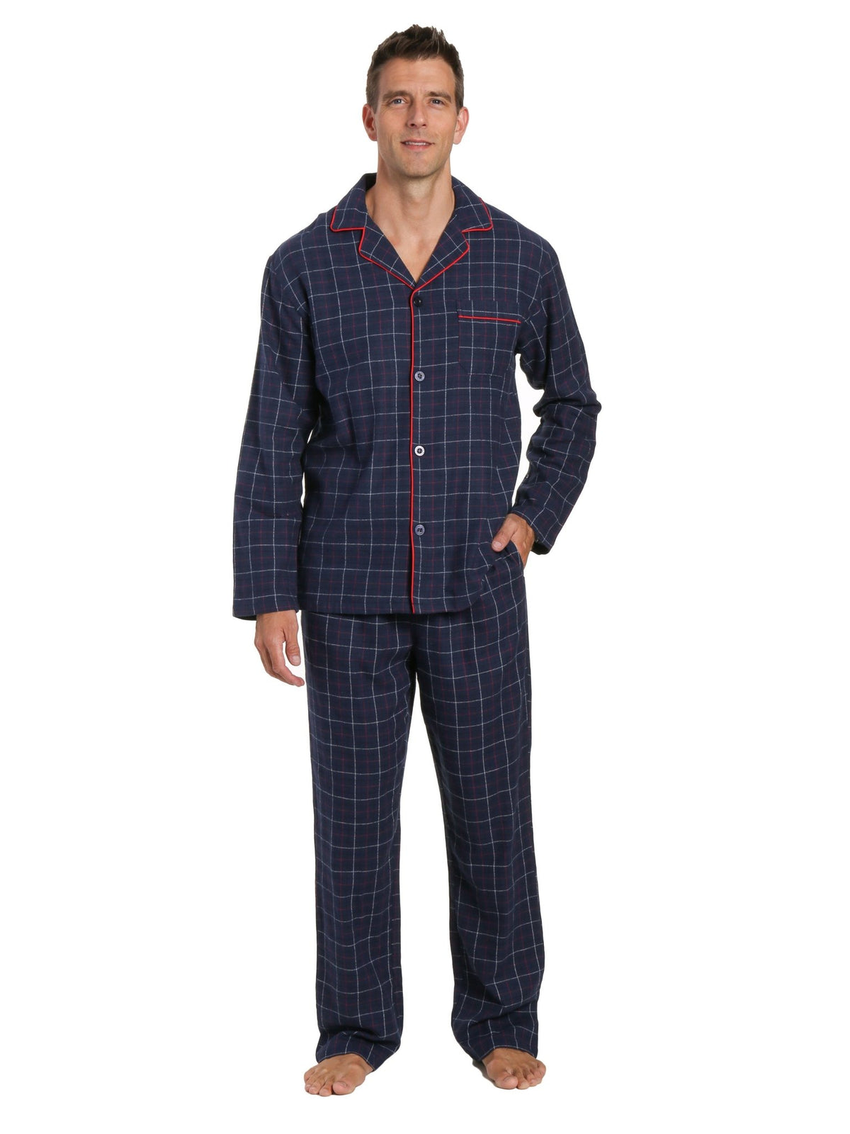 Men's 100% Cotton Flannel Pajama Set pajama-sets La Vie Bien Men's 100% Cotton Flannel Pajama Set