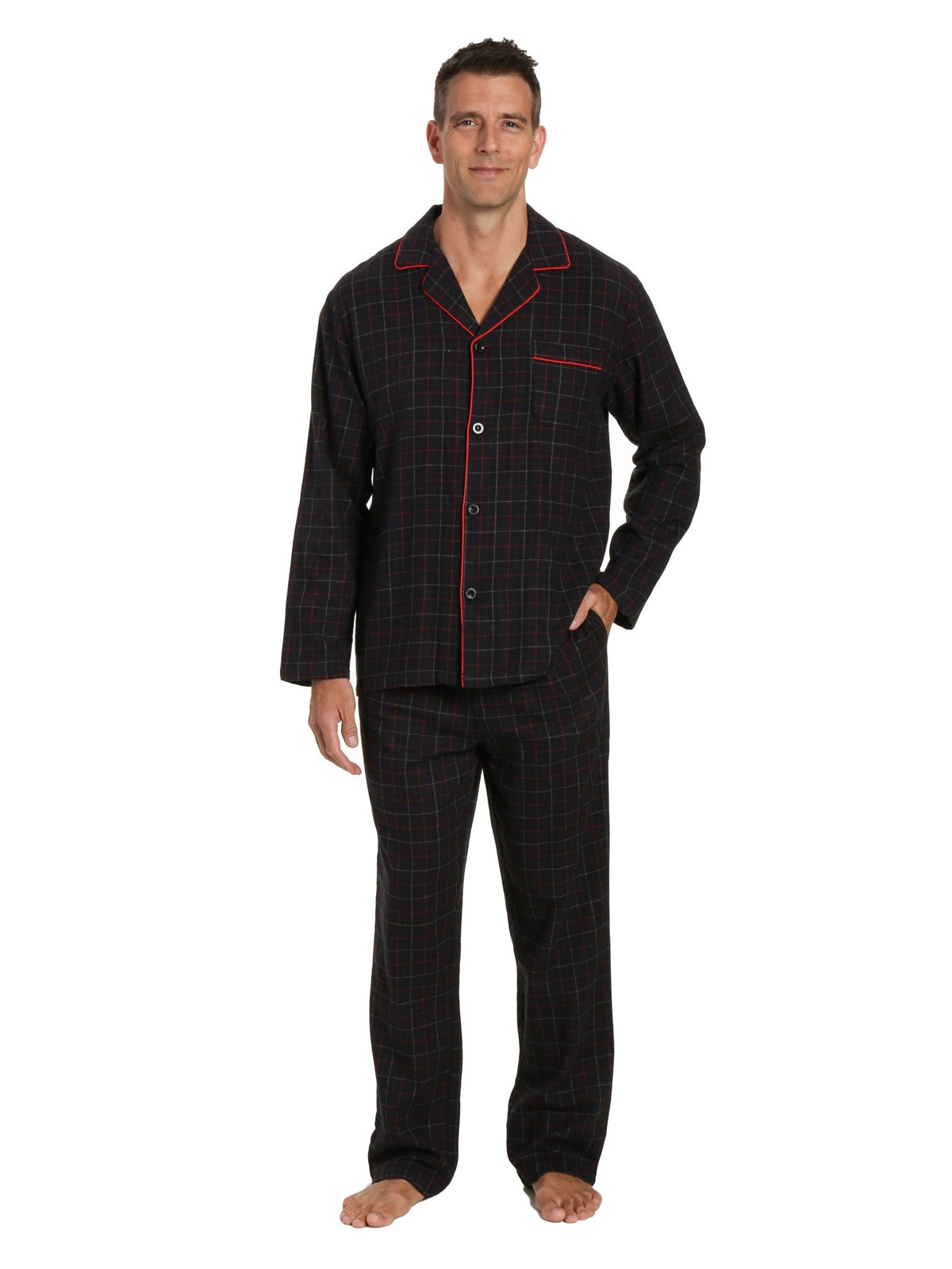 Men's 100% Cotton Flannel Pajama Set pajama-sets La Vie Bien Men's 100% Cotton Flannel Pajama Set