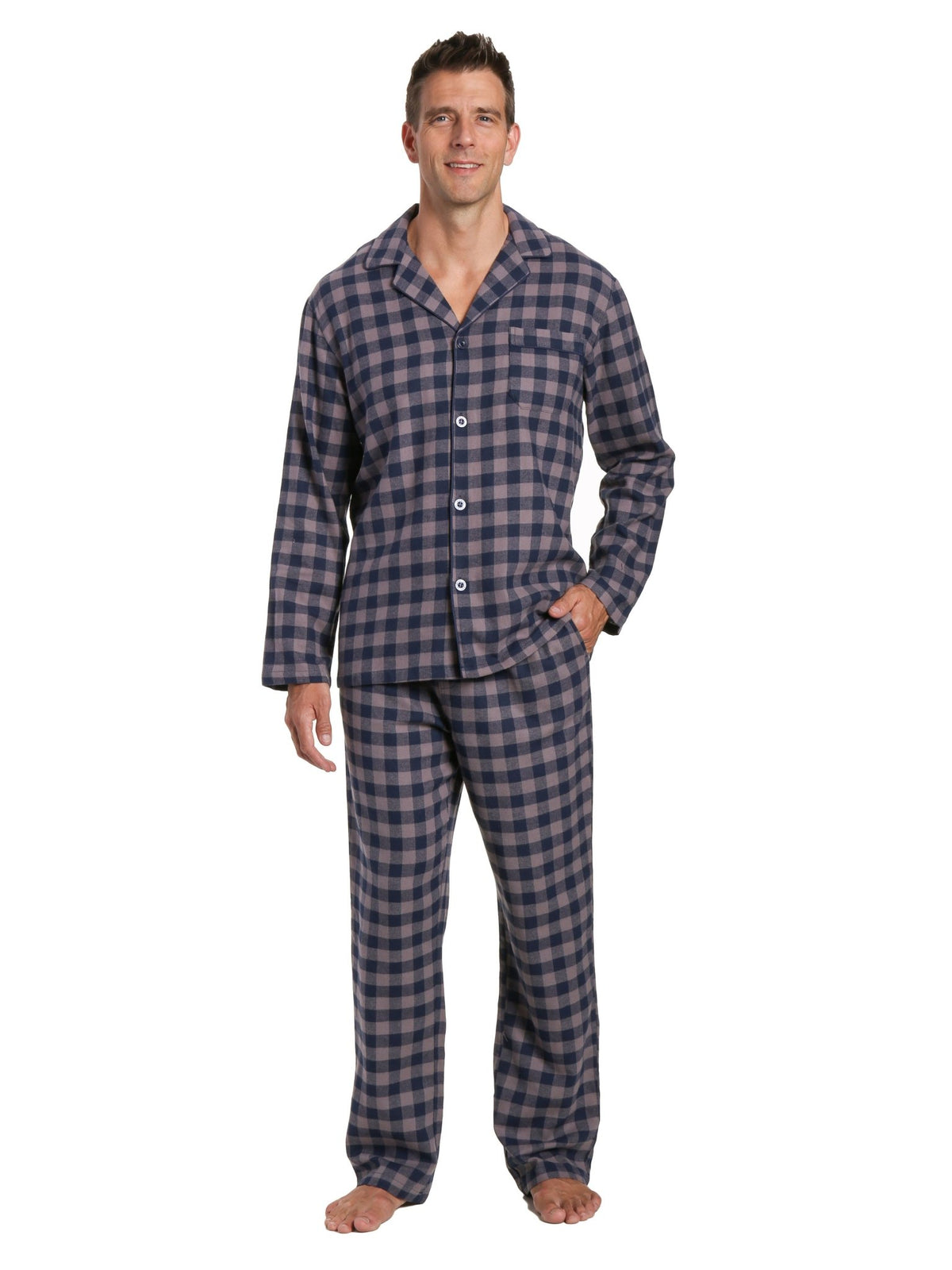 Men's 100% Cotton Flannel Pajama Set pajama-sets La Vie Bien Men's 100% Cotton Flannel Pajama Set