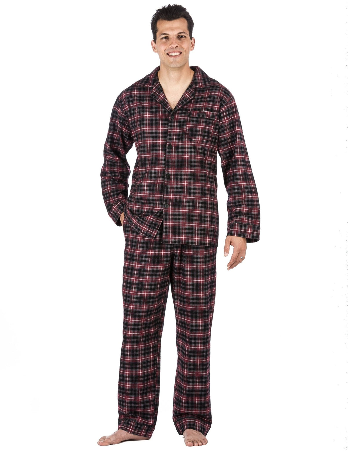 Men's 100% Cotton Flannel Pajama Set pajama-sets La Vie Bien Men's 100% Cotton Flannel Pajama Set