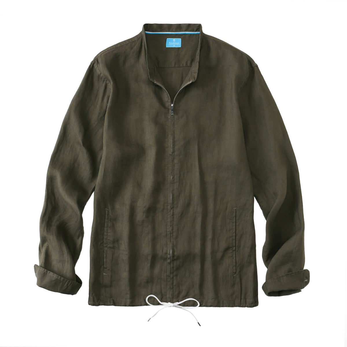 Men's 100% Linen Casual Zip Up Jacket cotton-lightweight-jackets La Vie Bien Men's 100% Linen Casual Zip Up Jacket