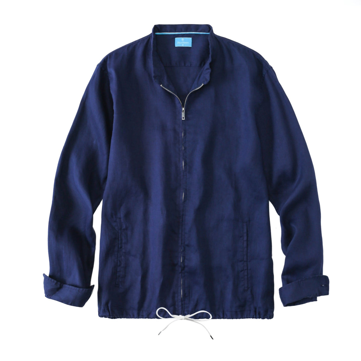 Men's 100% Linen Casual Zip Up Jacket cotton-lightweight-jackets La Vie Bien Men's 100% Linen Casual Zip Up Jacket