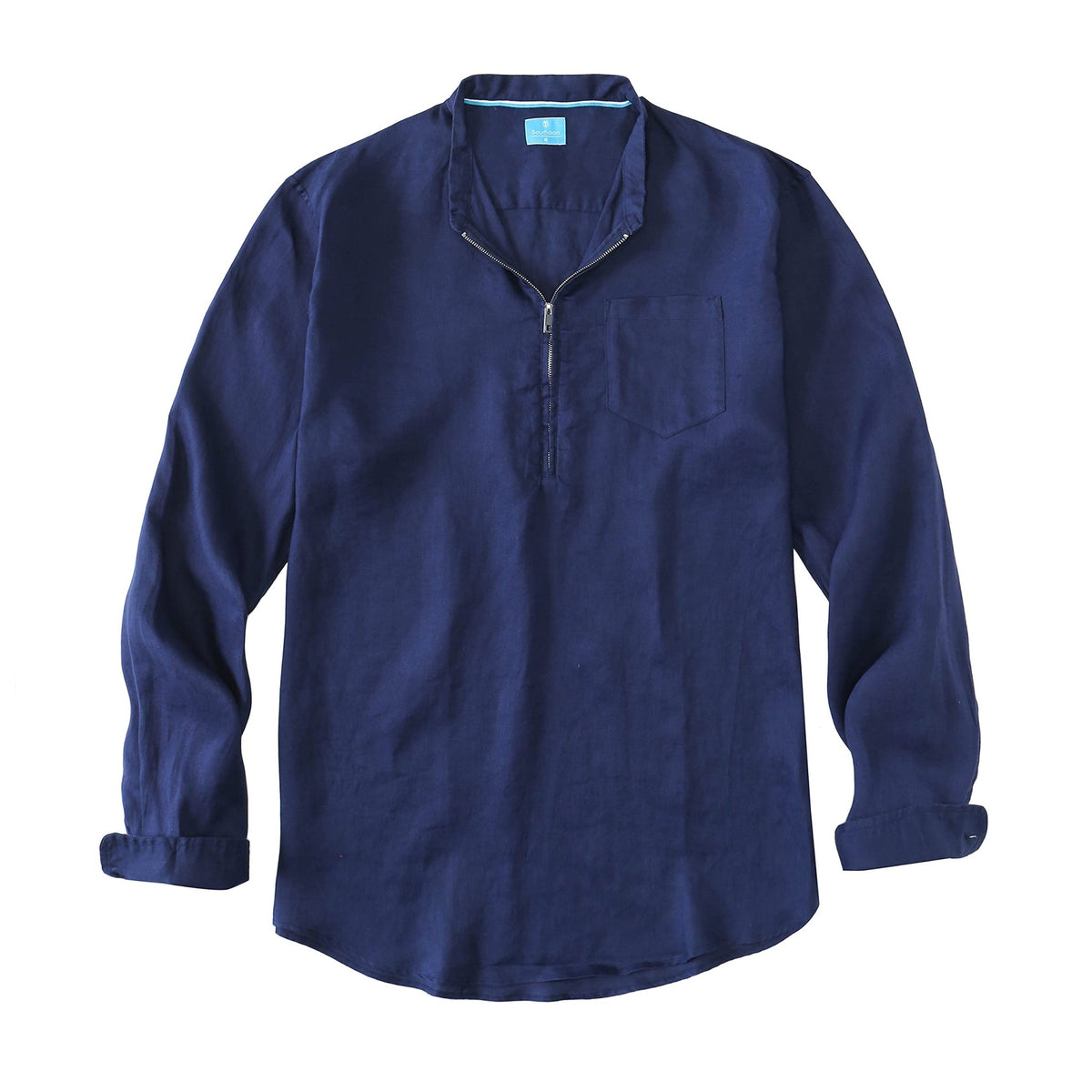 Men's 100% Linen Half-Zip Pullover Shirt button-down-shirts La Vie Bien Men's 100% Linen Half-Zip Pullover Shirt
