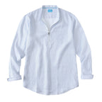 Men's 100% Linen Half-Zip Pullover Shirt button-down-shirts La Vie Bien Men's 100% Linen Half-Zip Pullover Shirt