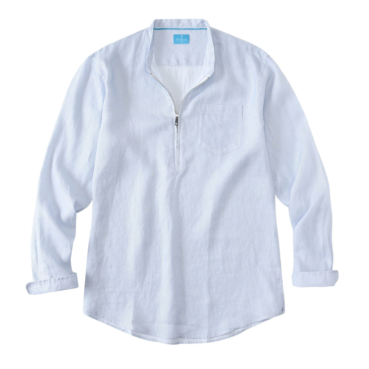 Men's 100% Linen Half-Zip Pullover Shirt button-down-shirts La Vie Bien Men's 100% Linen Half-Zip Pullover Shirt
