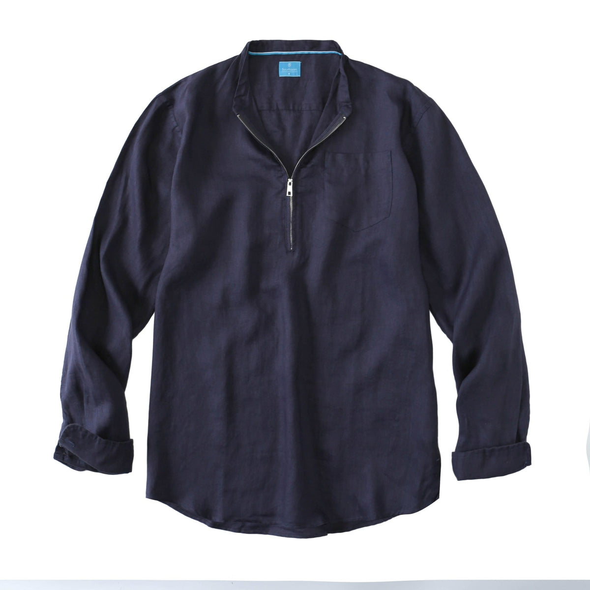 Men's 100% Linen Half-Zip Pullover Shirt button-down-shirts La Vie Bien Men's 100% Linen Half-Zip Pullover Shirt