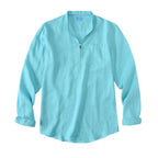 Men's 100% Linen Half-Zip Pullover Shirt button-down-shirts La Vie Bien Men's 100% Linen Half-Zip Pullover Shirt