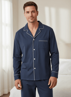 Mens 2-Piece Cooling Pajama Set made from Eucalyptus Tencel - Hypoallergenic and Eco-Friendly Fabric pajama-sets La Vie Bien Mens 2-Piece Cooling Pajama Set made from Eucalyptus Tencel - Hypoallergenic and Eco-Friendly Fabric