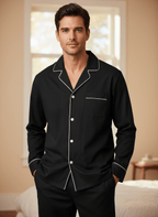 Mens 2-Piece Cooling Pajama Set made from Eucalyptus Tencel - Hypoallergenic and Eco-Friendly Fabric pajama-sets La Vie Bien Mens 2-Piece Cooling Pajama Set made from Eucalyptus Tencel - Hypoallergenic and Eco-Friendly Fabric