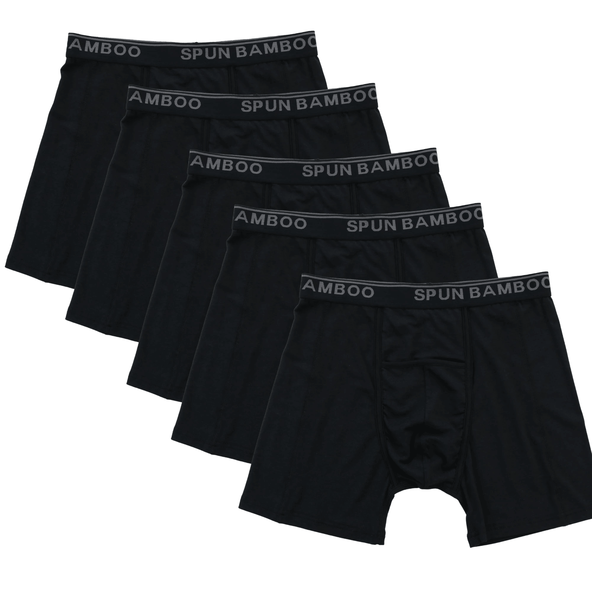 Men's Bamboo Viscose Boxer Briefs Underwear Black Color - 5-pack by Spun Bamboo