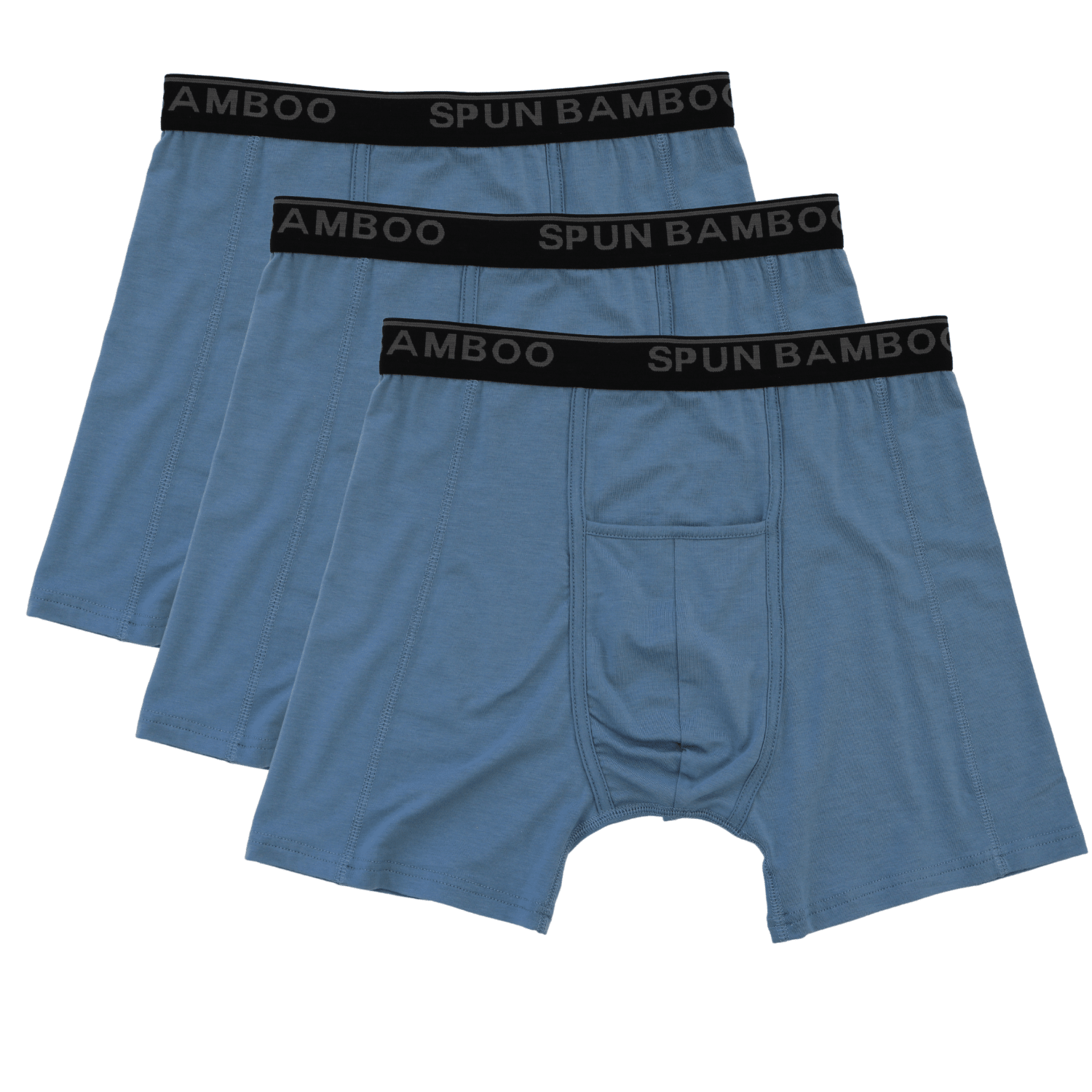 Men's Bamboo Viscose Boxer Briefs Underwear Steel Blue Color - 3 - pack mens underwear La Vie Bien Men's Bamboo Viscose Boxer Briefs Underwear Steel Blue Color - 3 - pack