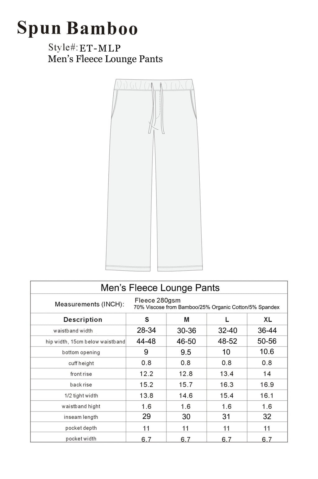 Men's Bamboo Viscose Fleece Lounge Pants mens pants La Vie Bien Men's Bamboo Viscose Fleece Lounge Pants