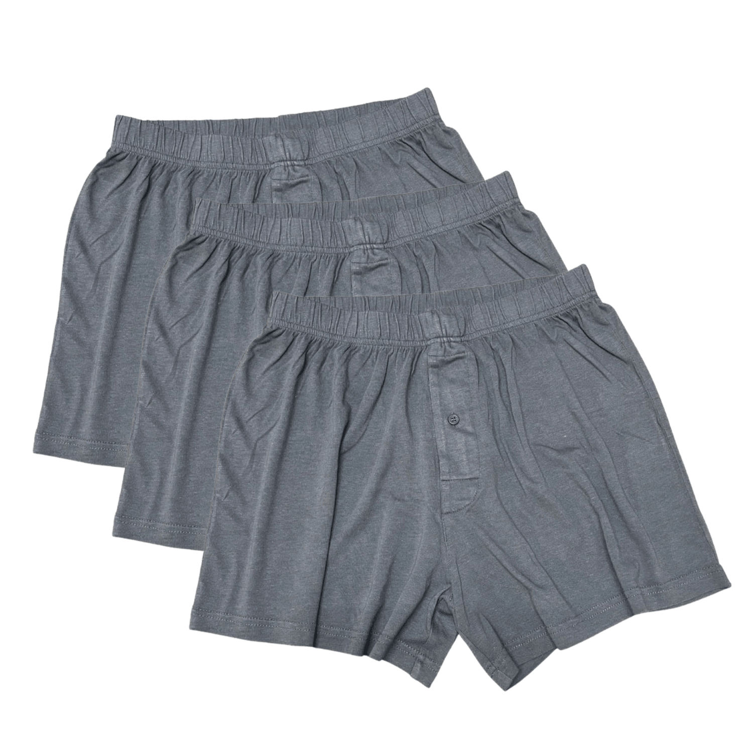 Men's Bamboo Viscose/Cotton Boxer Style Underwear Charcoal Grey Color - 3 - pack mens underwear La Vie Bien Men's Bamboo Viscose/Cotton Boxer Style Underwear Charcoal Grey Color - 3 - pack