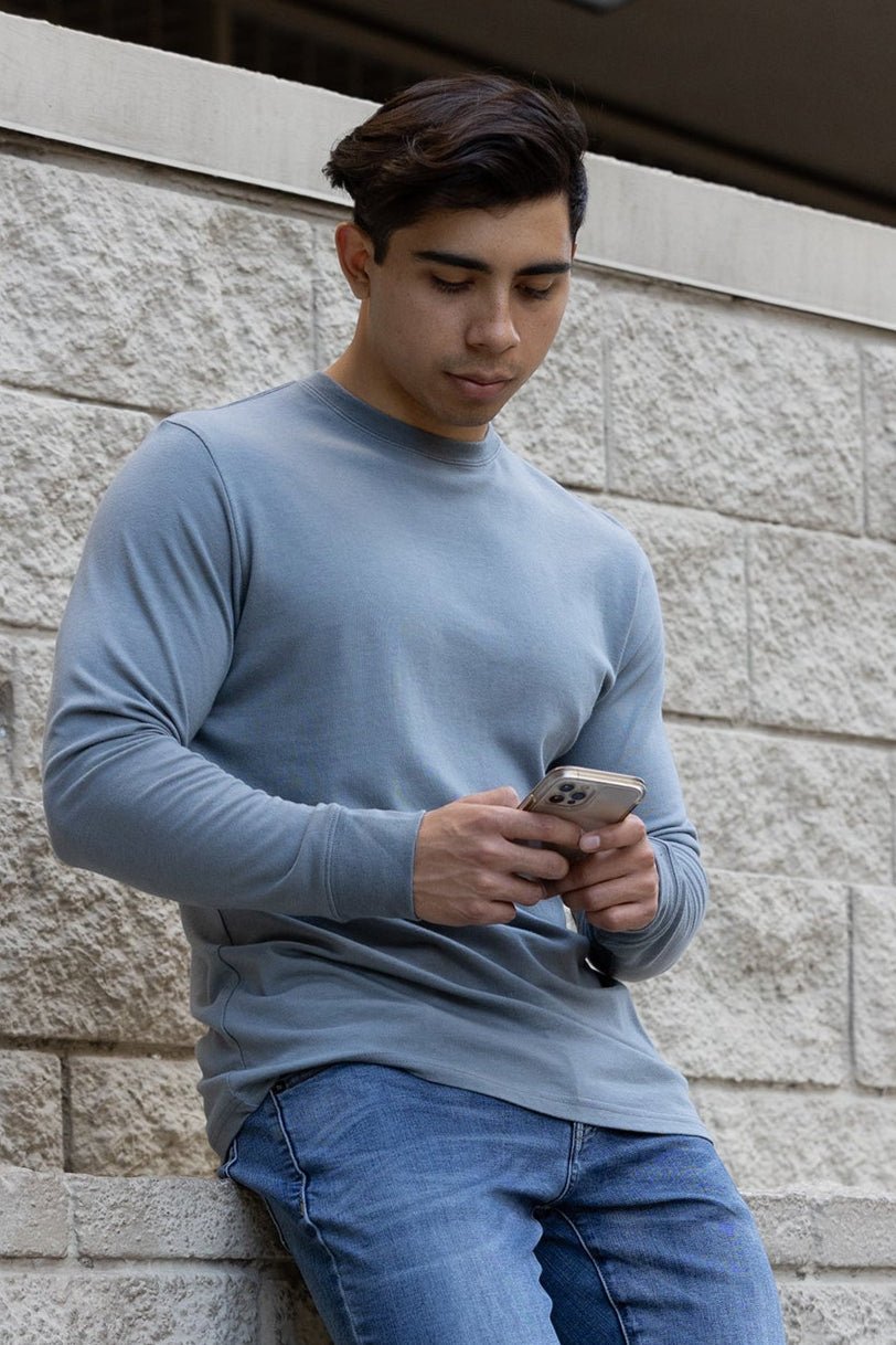 Men's Bamboo Viscose/Organic Cotton Long Sleeve T-Shirt by Spun Bamboo