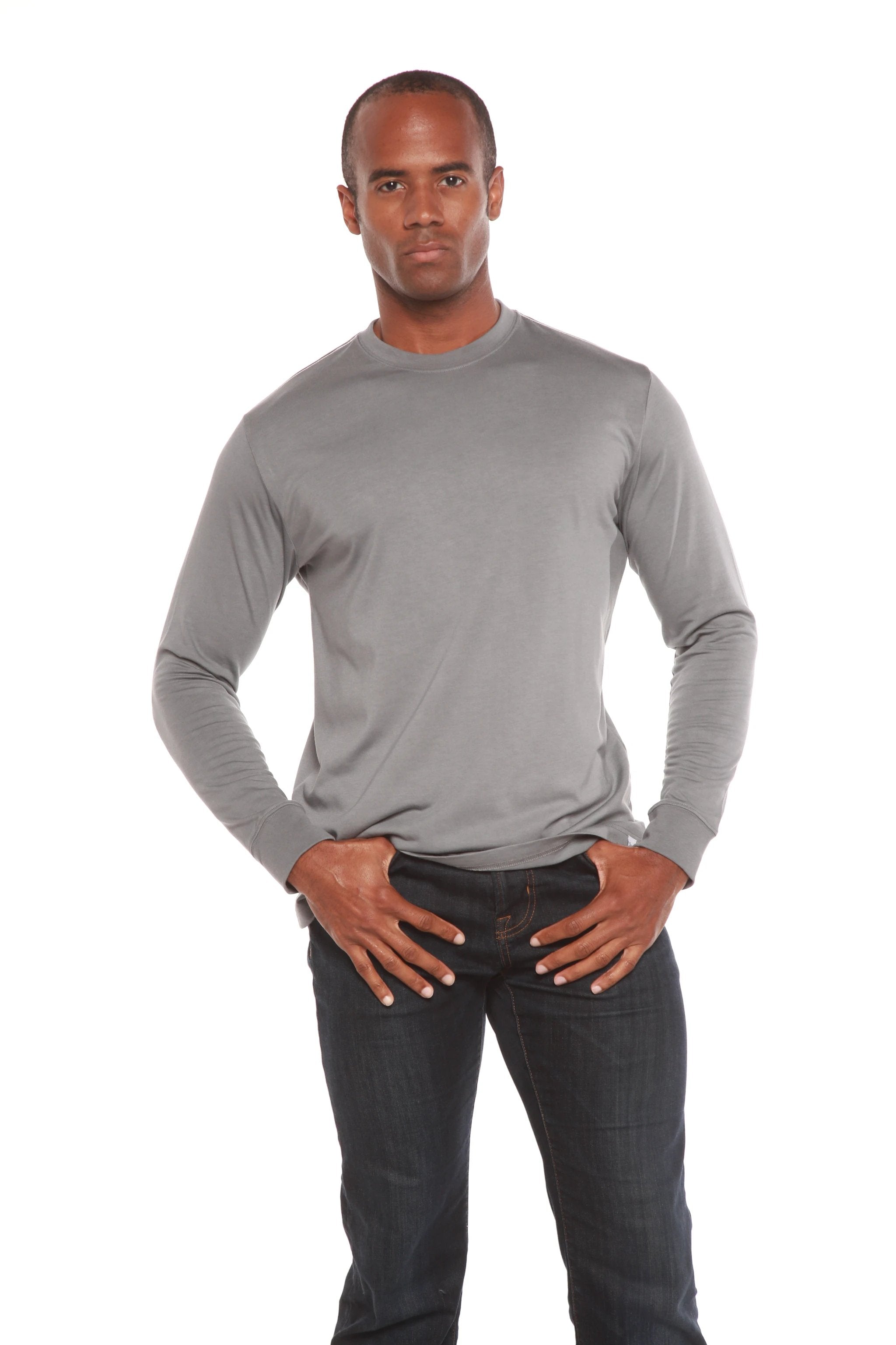 Men's Bamboo Viscose/Organic Cotton Long Sleeve T-Shirt by Spun Bamboo