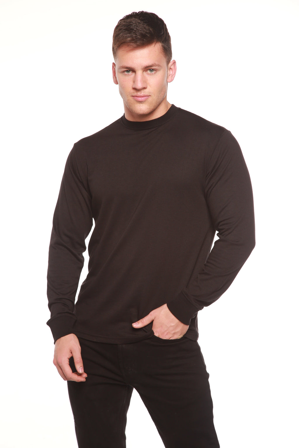 Men's Bamboo Viscose/Organic Cotton Long Sleeve T-Shirt by Spun Bamboo