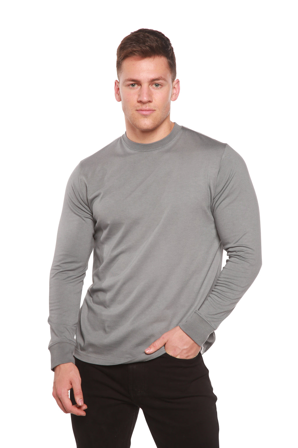 Men's Bamboo Viscose/Organic Cotton Long Sleeve T-Shirt by Spun Bamboo