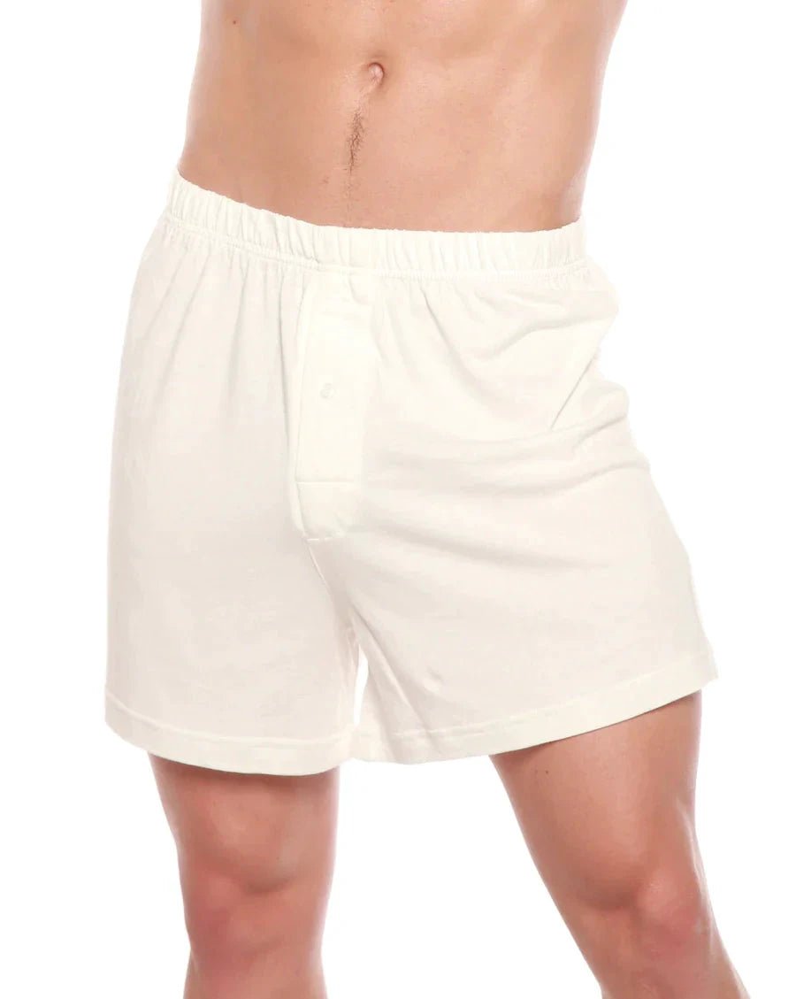 Men's Bamboo Viscose/Organic Cotton Tank Top True Navy Color + Boxer Style Underwear White Color by Spun Bamboo