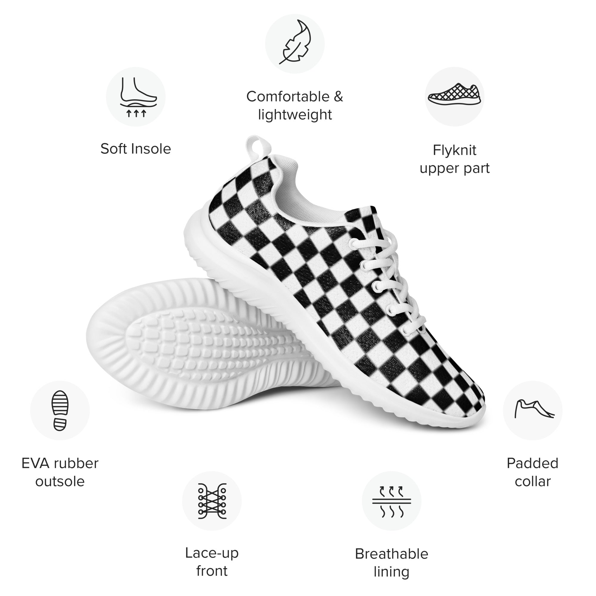 Men’s checkered athletic shoes