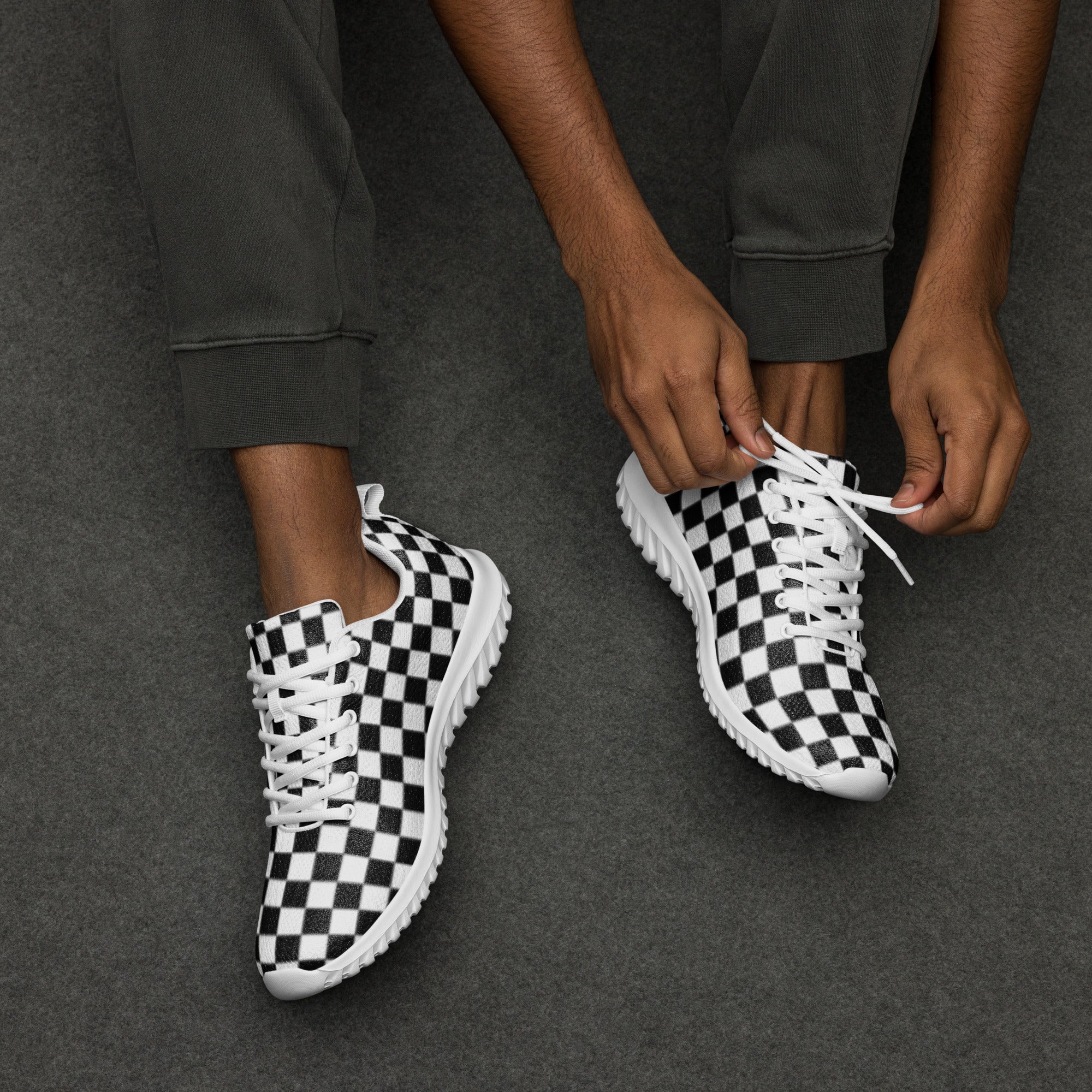 Men’s checkered athletic shoes