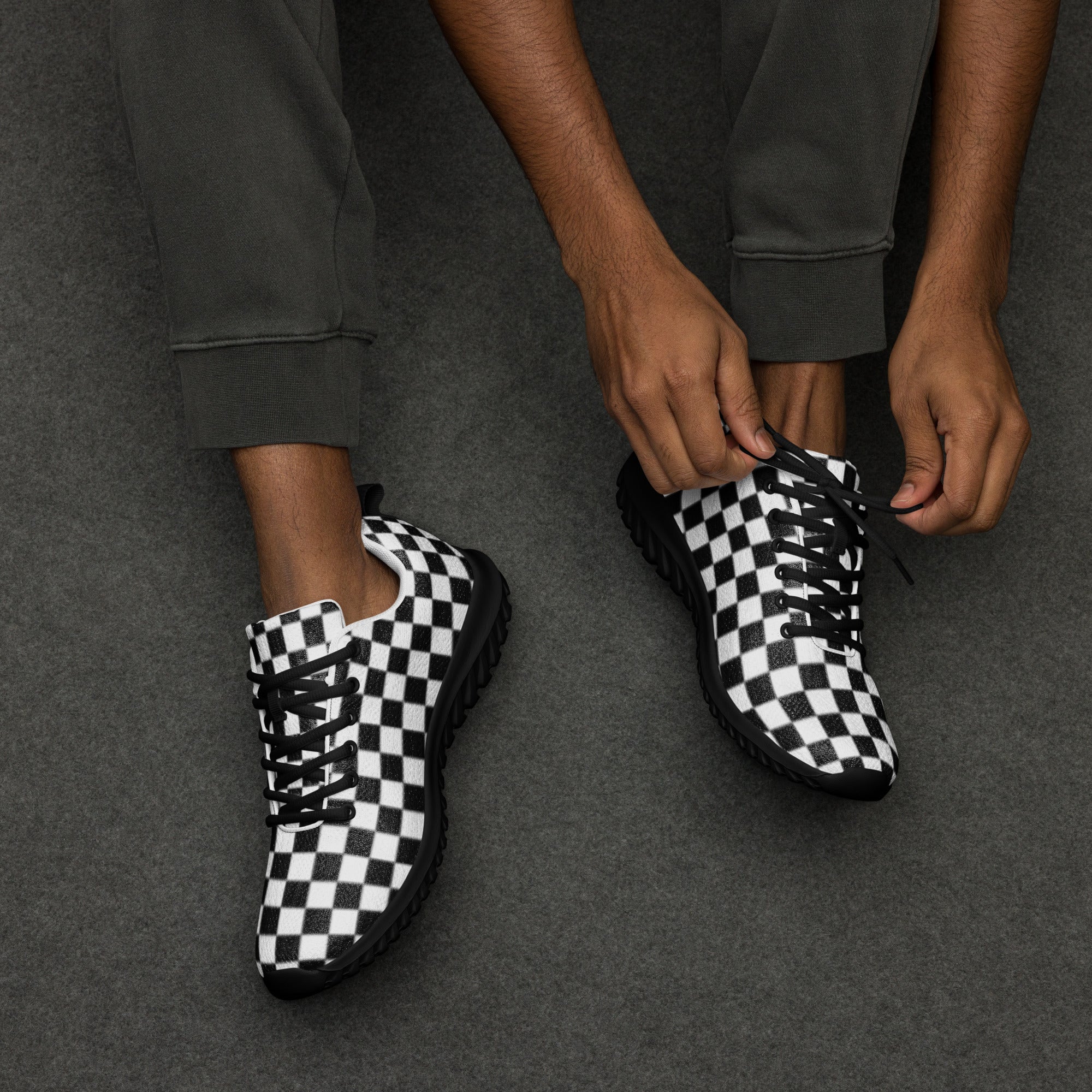Men’s checkered athletic shoes