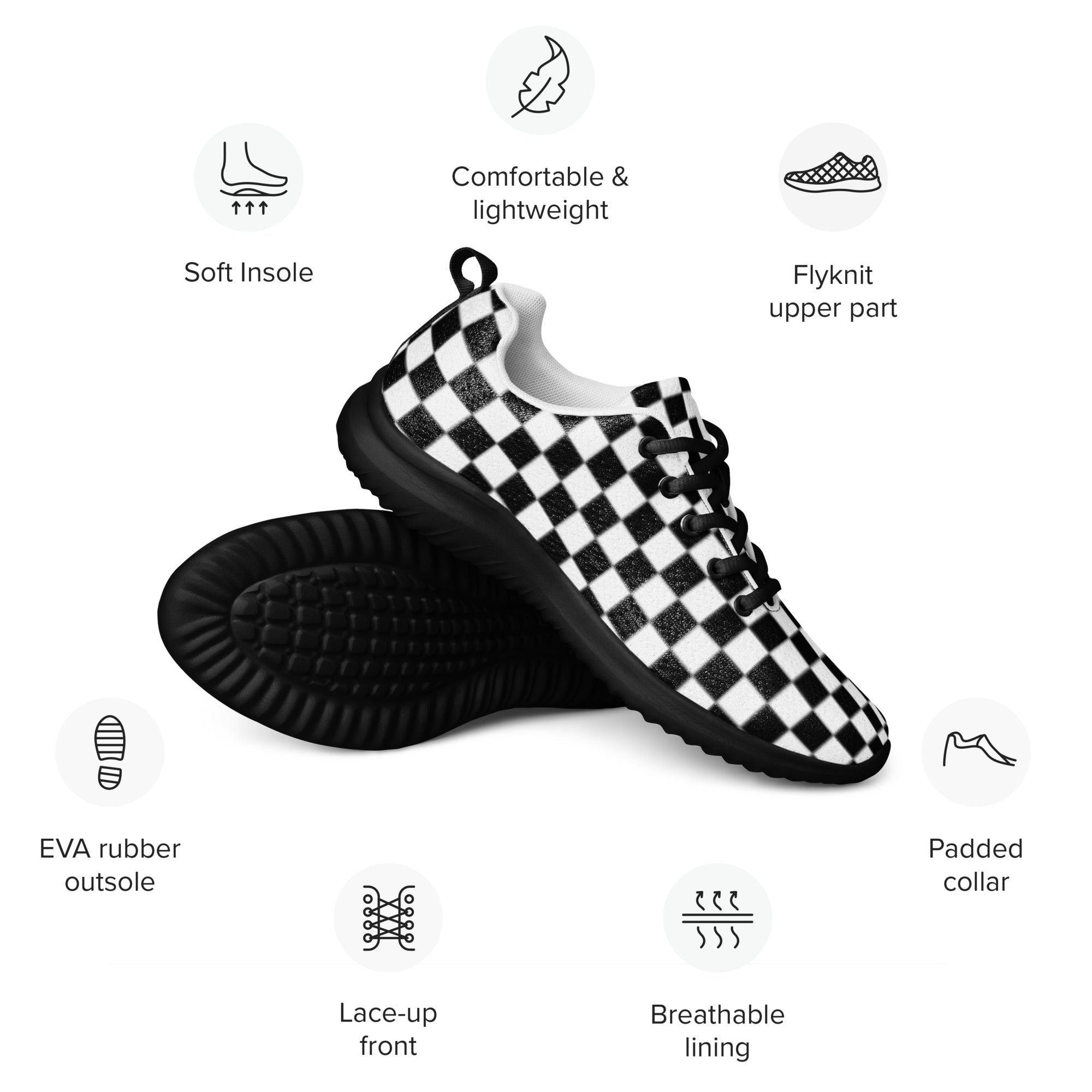 Men’s checkered athletic shoes