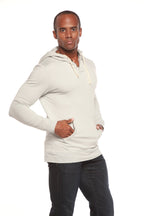 Men's Henley Style Bamboo Viscose Fleece Hoodie mens hoodie La Vie Bien Men's Henley Style Bamboo Viscose Fleece Hoodie
