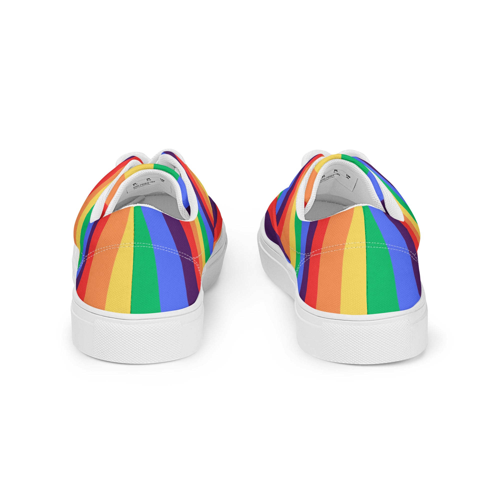 Men’s rainbow stripes lace-up canvas shoes