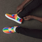 Men’s rainbow stripes lace-up canvas shoes