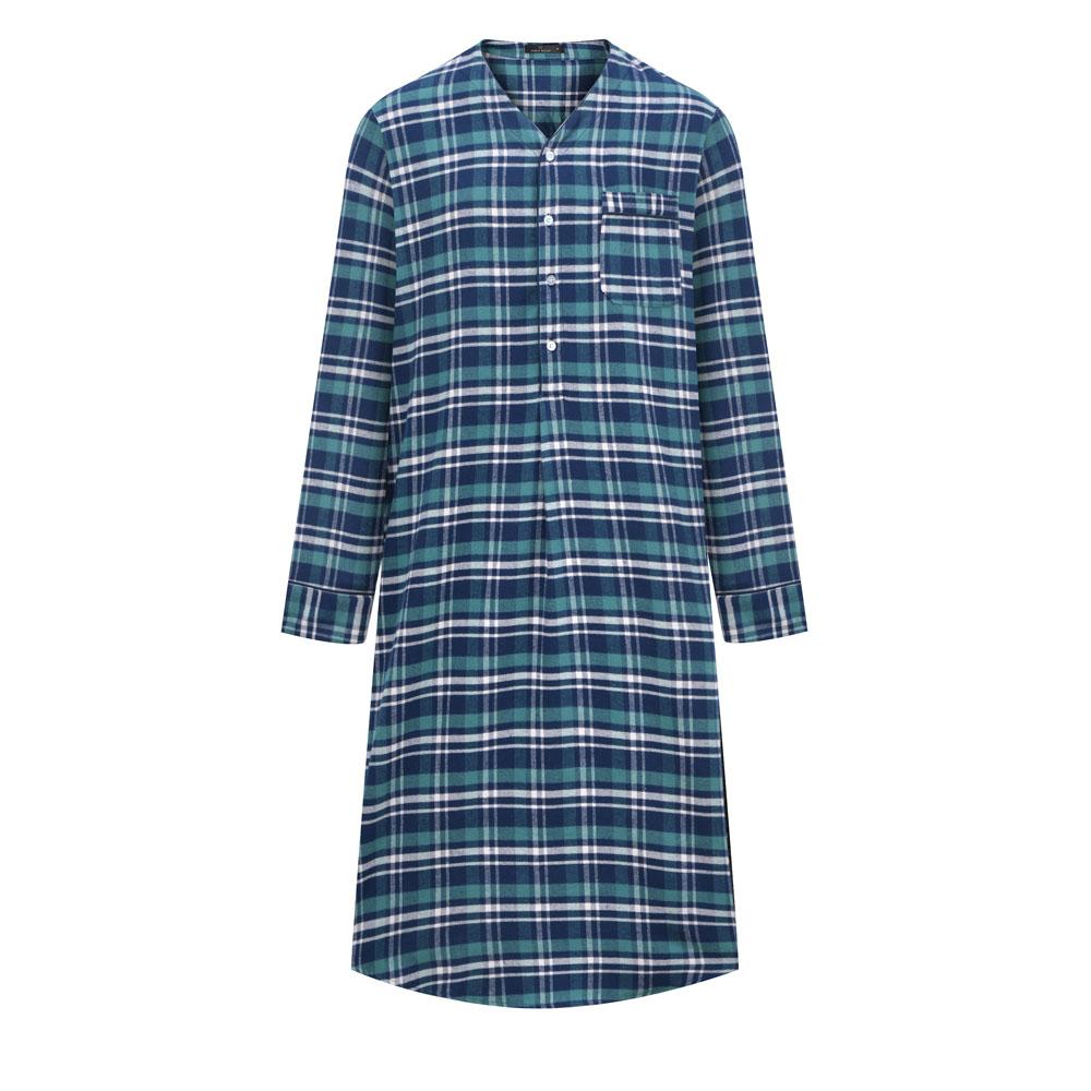 Mens Nightshirt - 100% Cotton Flannel Mens Nightshirts for Sleeping pajama-tops La Vie Bien Mens Nightshirt - 100% Cotton Flannel Mens Nightshirts for Sleeping