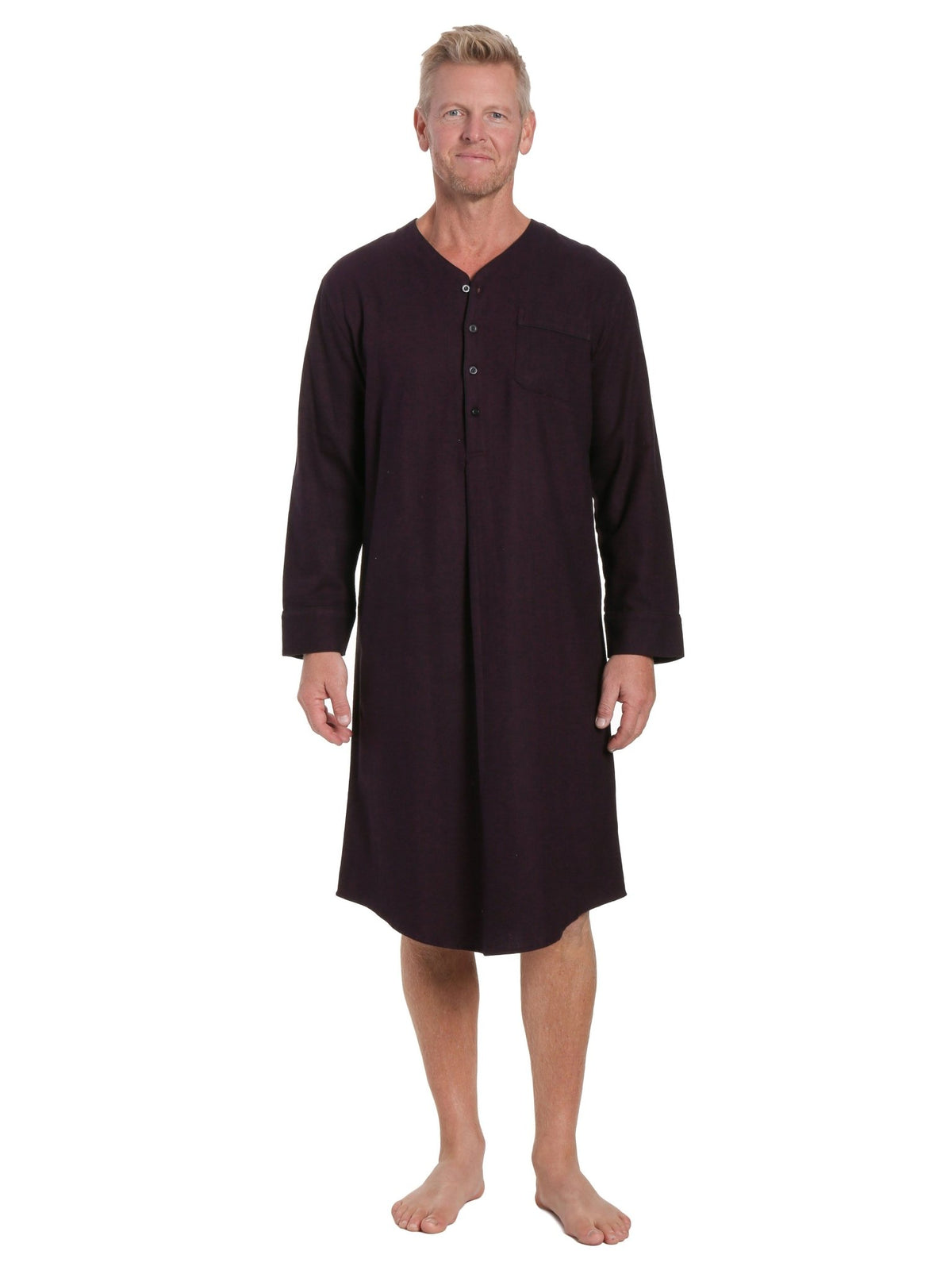 Mens Nightshirt - 100% Cotton Flannel Mens Nightshirts for Sleeping pajama-tops La Vie Bien Mens Nightshirt - 100% Cotton Flannel Mens Nightshirts for Sleeping