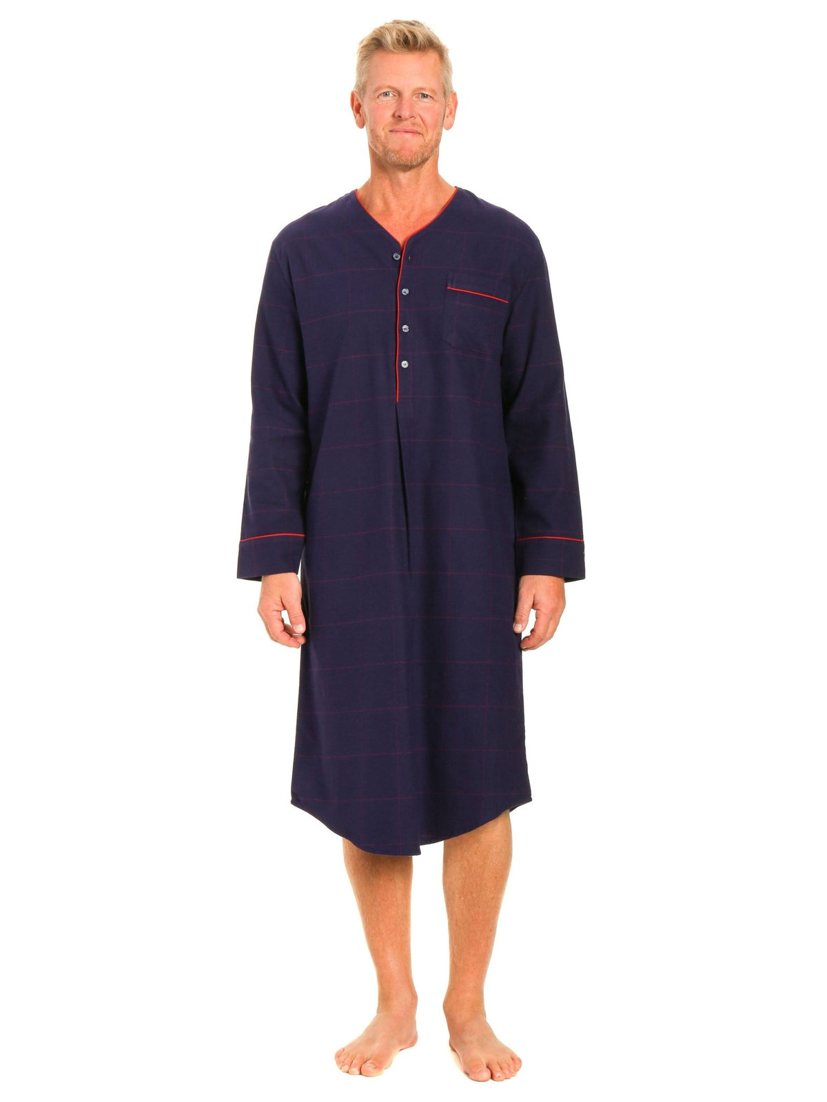 Mens Nightshirt - 100% Cotton Flannel Mens Nightshirts for Sleeping pajama-tops La Vie Bien Mens Nightshirt - 100% Cotton Flannel Mens Nightshirts for Sleeping