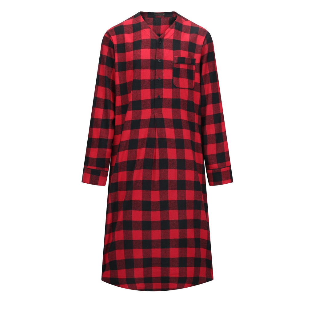 Mens Nightshirt - 100% Cotton Flannel Mens Nightshirts for Sleeping pajama-tops La Vie Bien Mens Nightshirt - 100% Cotton Flannel Mens Nightshirts for Sleeping
