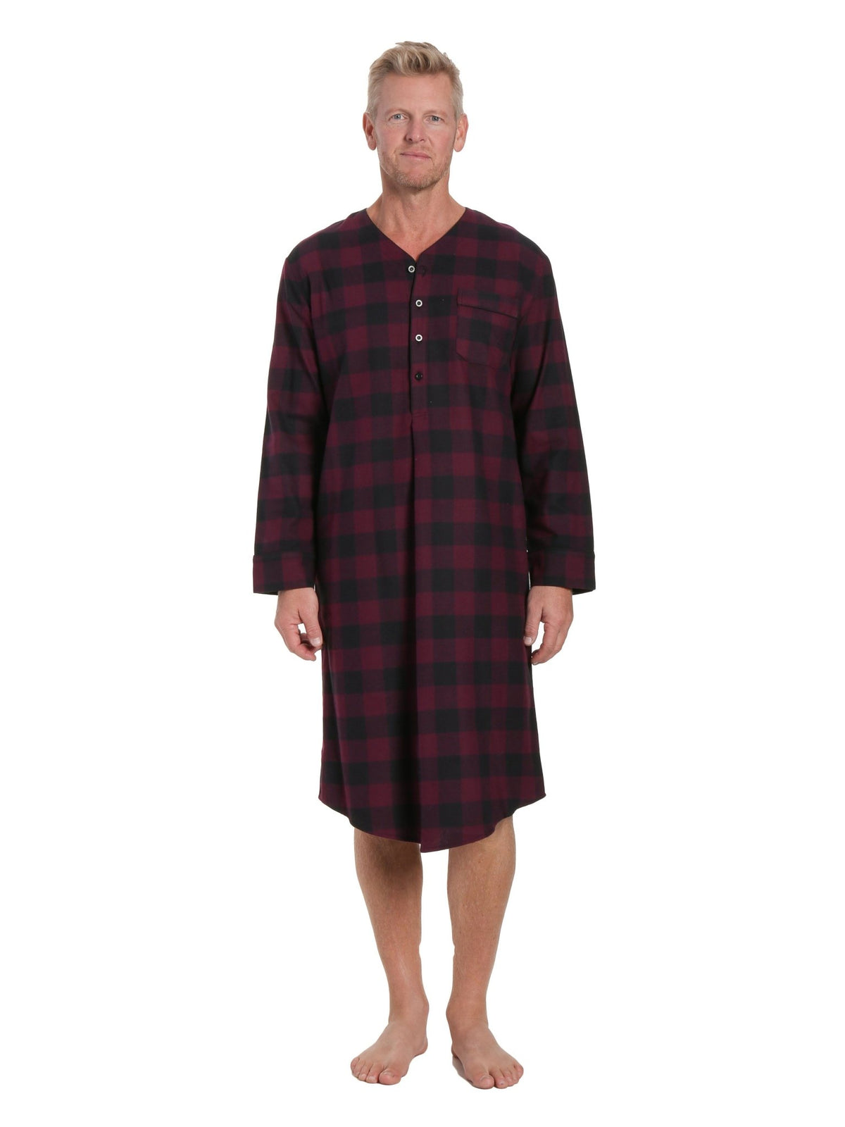 Mens Nightshirt - 100% Cotton Flannel Mens Nightshirts for Sleeping pajama-tops La Vie Bien Mens Nightshirt - 100% Cotton Flannel Mens Nightshirts for Sleeping