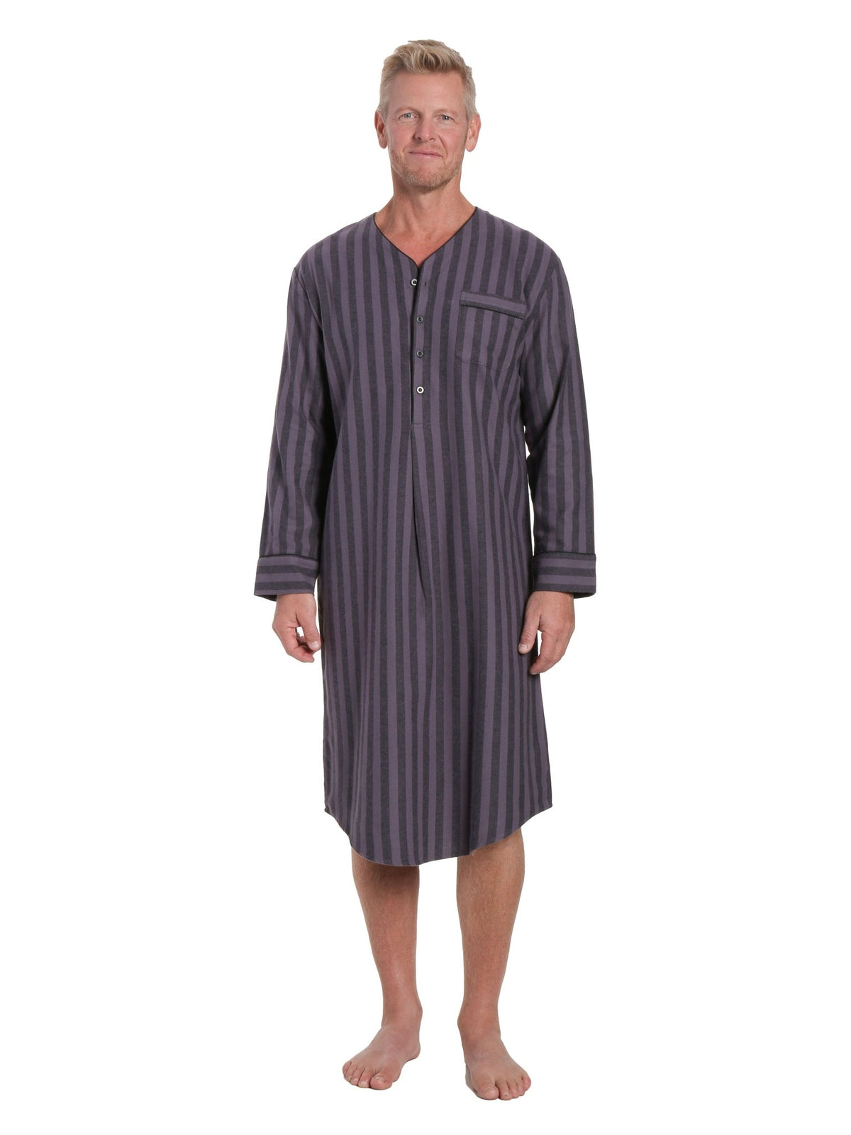 Mens Nightshirt - 100% Cotton Flannel Mens Nightshirts for Sleeping pajama-tops La Vie Bien Mens Nightshirt - 100% Cotton Flannel Mens Nightshirts for Sleeping