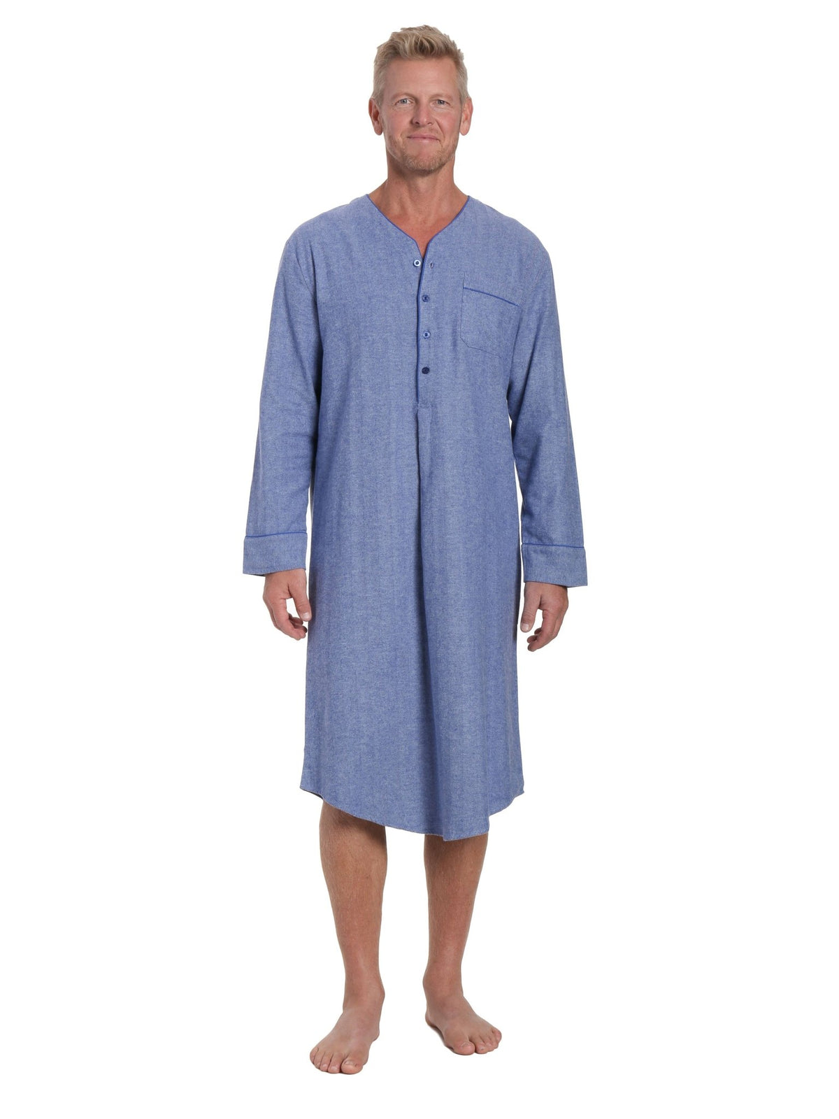 Mens Nightshirt - 100% Cotton Flannel Mens Nightshirts for Sleeping pajama-tops La Vie Bien Mens Nightshirt - 100% Cotton Flannel Mens Nightshirts for Sleeping
