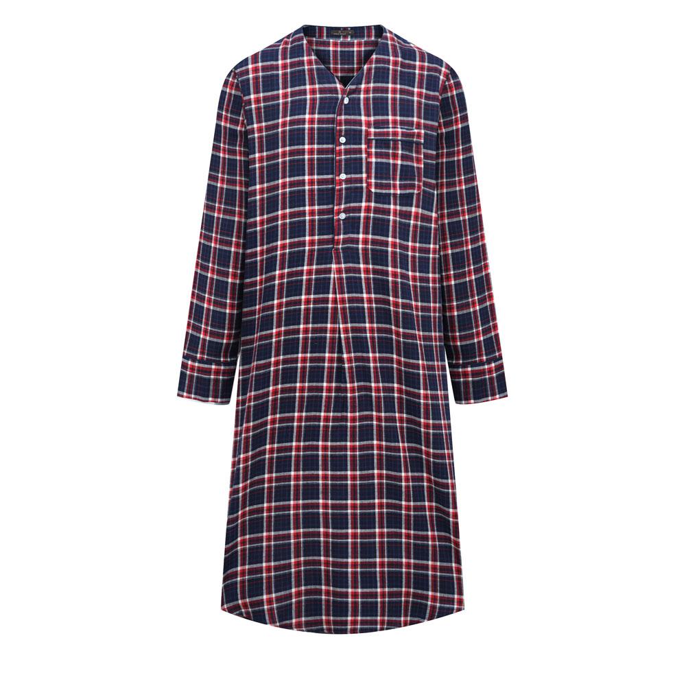 Mens Nightshirt - 100% Cotton Flannel Mens Nightshirts for Sleeping pajama-tops La Vie Bien Mens Nightshirt - 100% Cotton Flannel Mens Nightshirts for Sleeping