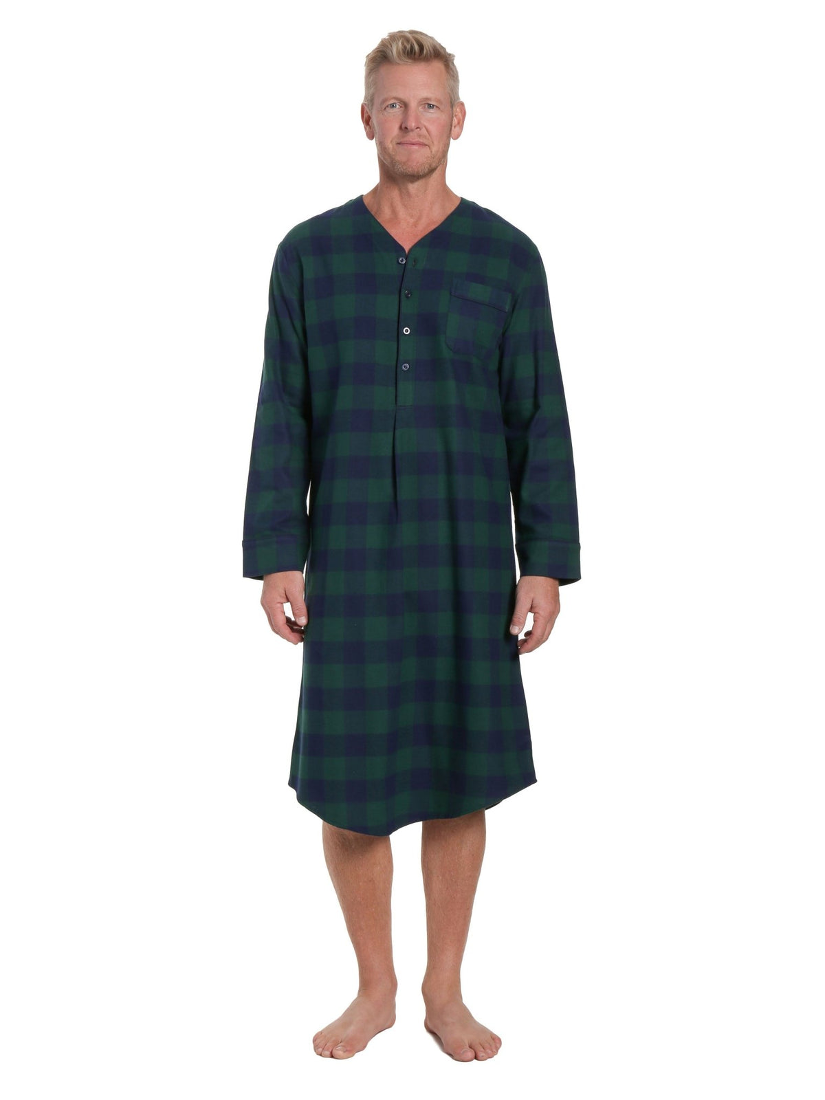 Mens Nightshirt - 100% Cotton Flannel Mens Nightshirts for Sleeping pajama-tops La Vie Bien Mens Nightshirt - 100% Cotton Flannel Mens Nightshirts for Sleeping