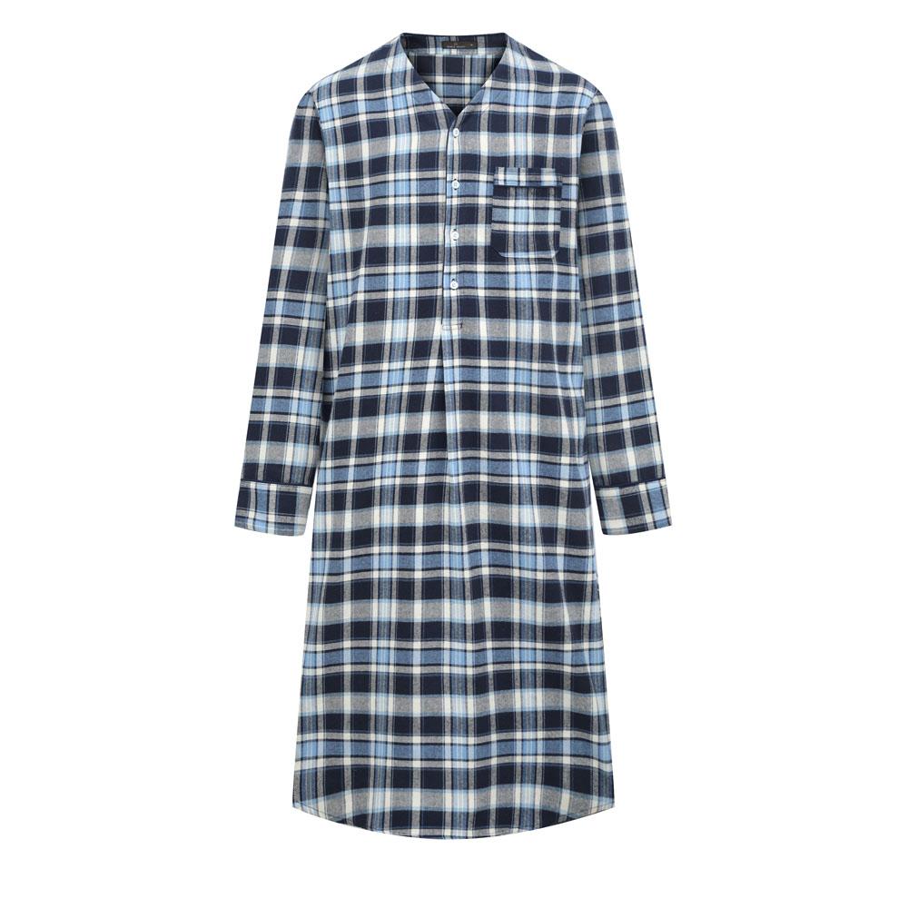 Mens Nightshirt - 100% Cotton Flannel Mens Nightshirts for Sleeping pajama-tops La Vie Bien Mens Nightshirt - 100% Cotton Flannel Mens Nightshirts for Sleeping