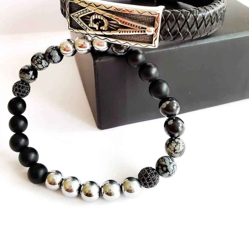 Men's "Onyx" Masonic Bracelet set by L.Signature Collection by L.Styles