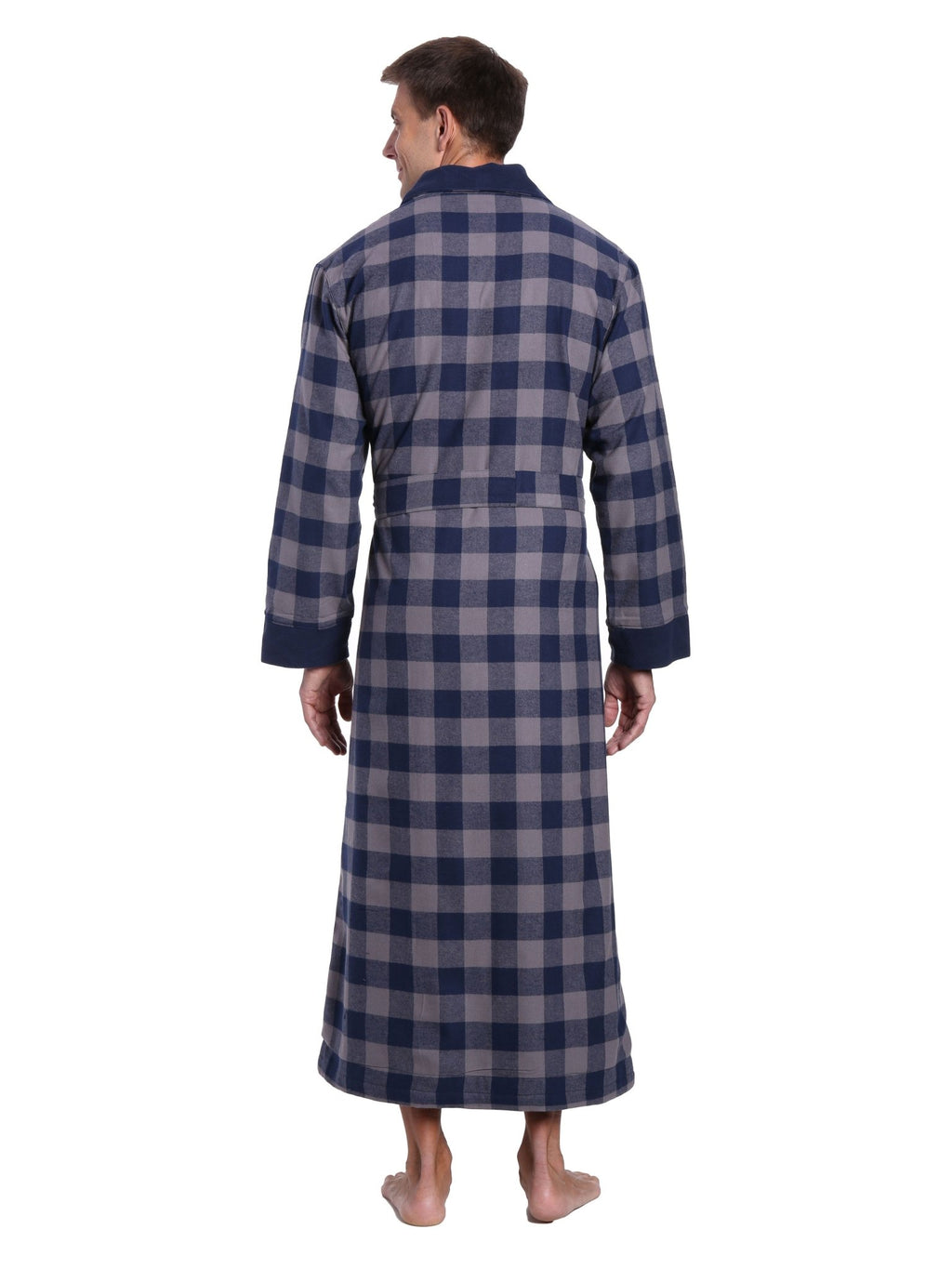 Men's Premium 100% Cotton Flannel Fleece Lined Robe bathrobes La Vie Bien Men's Premium 100% Cotton Flannel Fleece Lined Robe