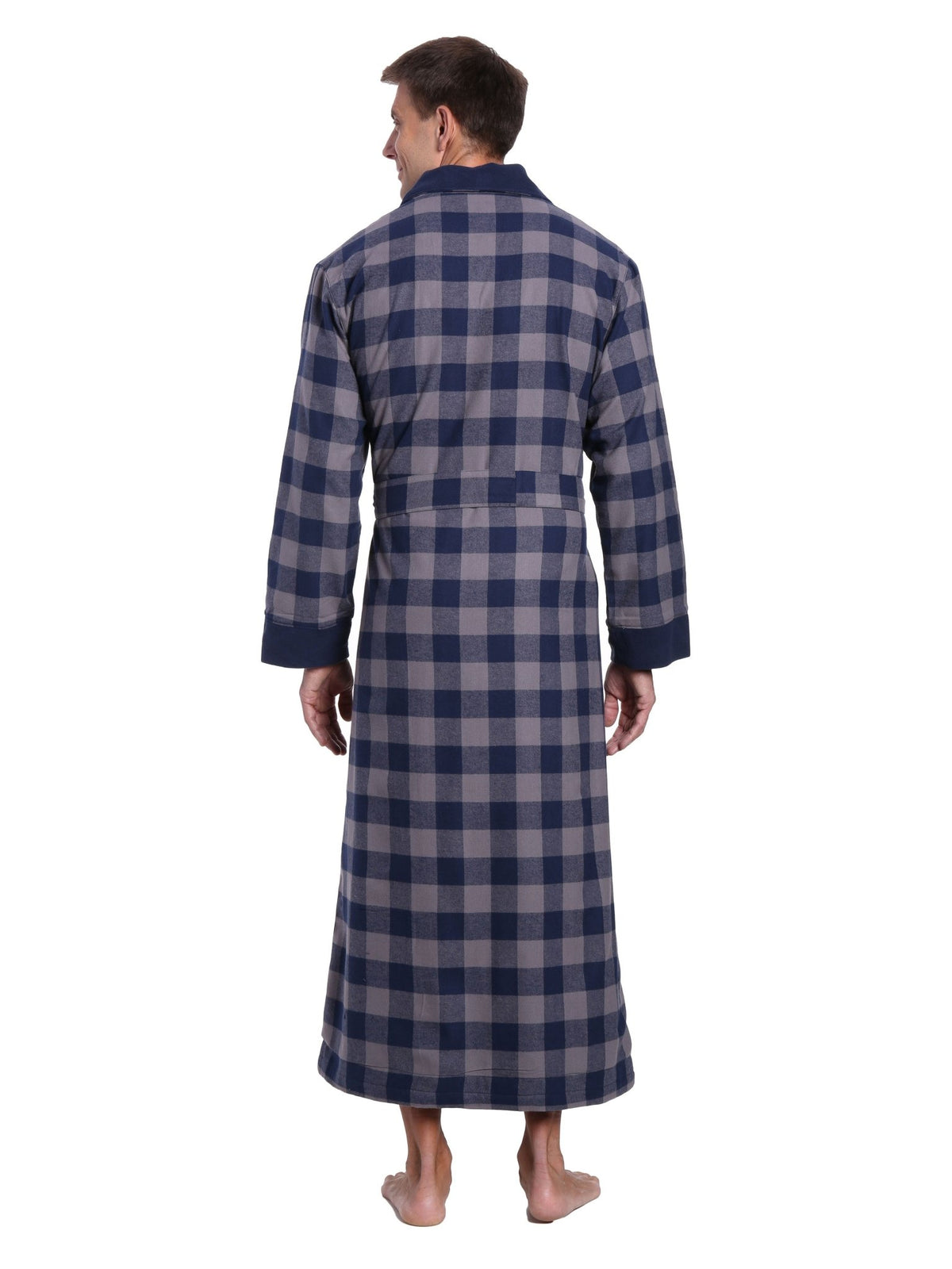 Men's Premium 100% Cotton Flannel Fleece Lined Robe bathrobes La Vie Bien Men's Premium 100% Cotton Flannel Fleece Lined Robe