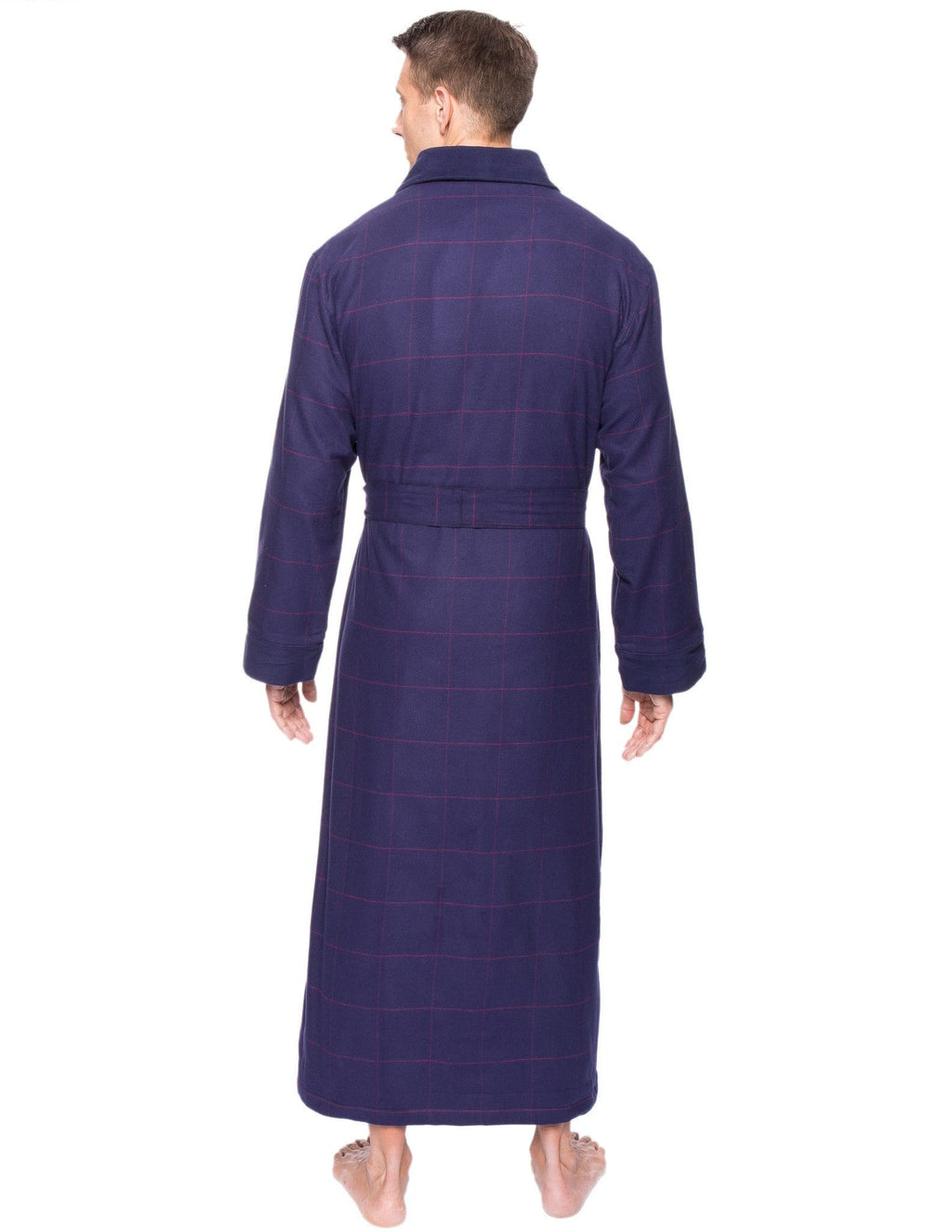 Men's Premium 100% Cotton Flannel Fleece Lined Robe bathrobes La Vie Bien Men's Premium 100% Cotton Flannel Fleece Lined Robe