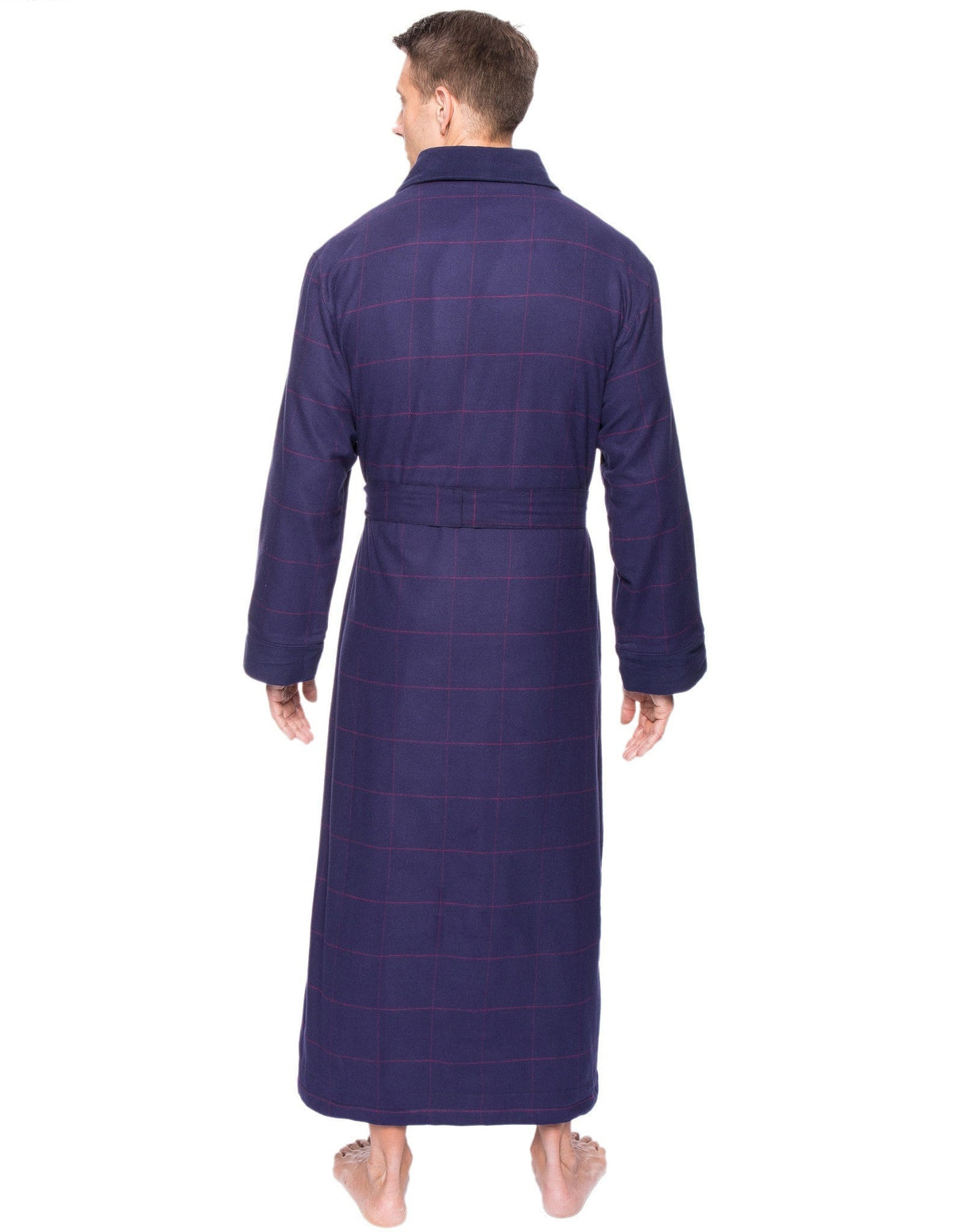 Men's Premium 100% Cotton Flannel Fleece Lined Robe bathrobes La Vie Bien Men's Premium 100% Cotton Flannel Fleece Lined Robe